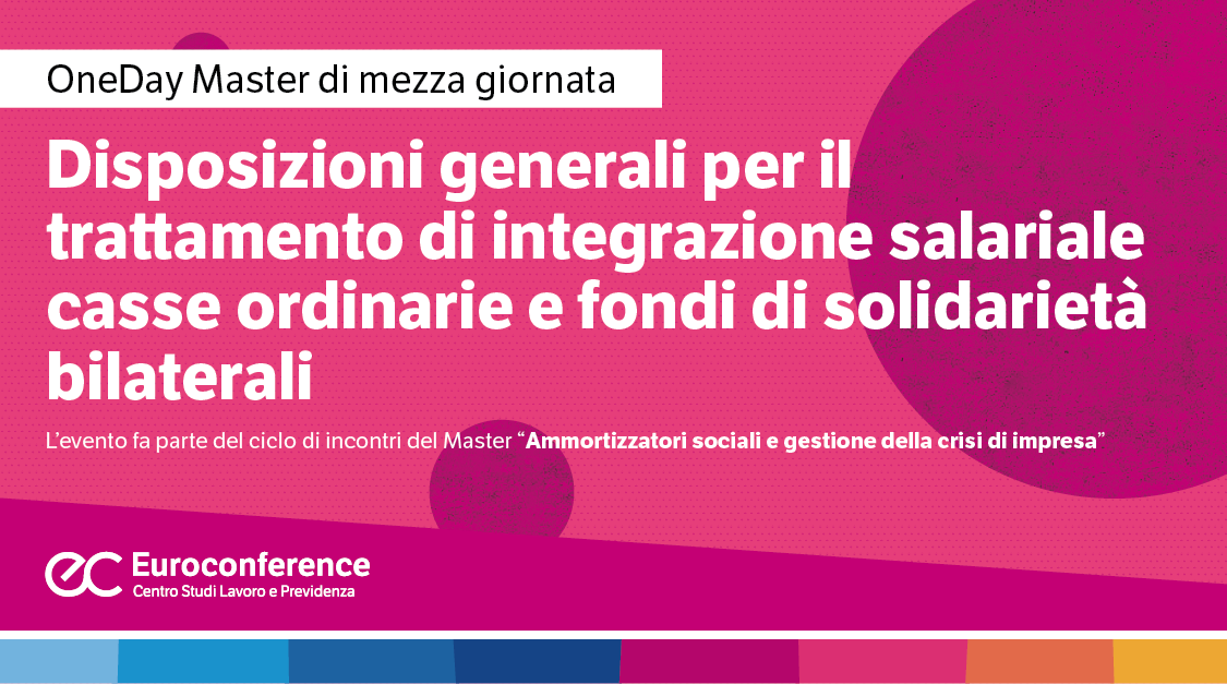Immagine Master trattamento di integrazione salariale | Euroconference